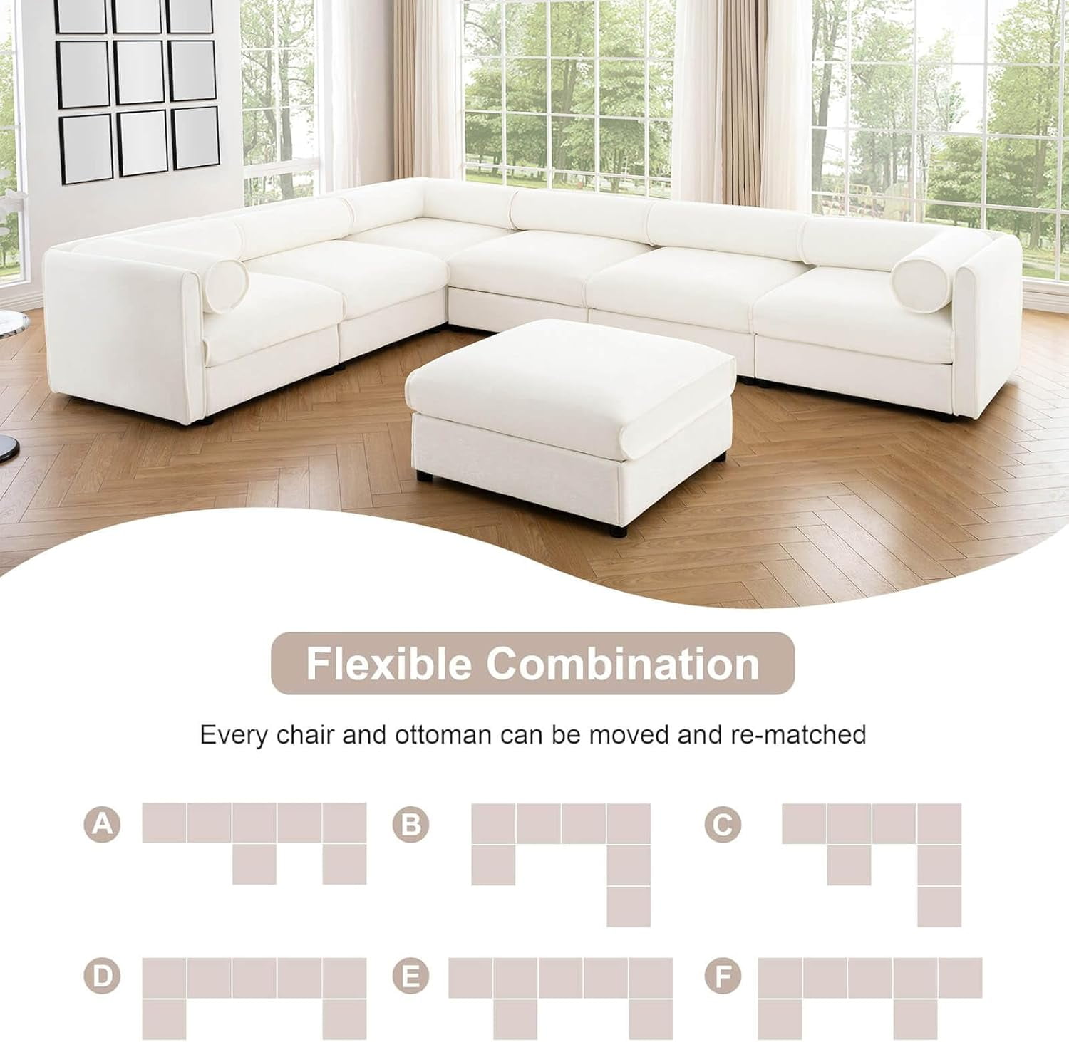 75.5'' Deep Seat Chenille Loveseat with Storage Seat,Modern Fabric Loveseat Featuring Hidden Storage Space,Cylindrical Backrest & Armrest Design for Living Room, Office, Apartment - White