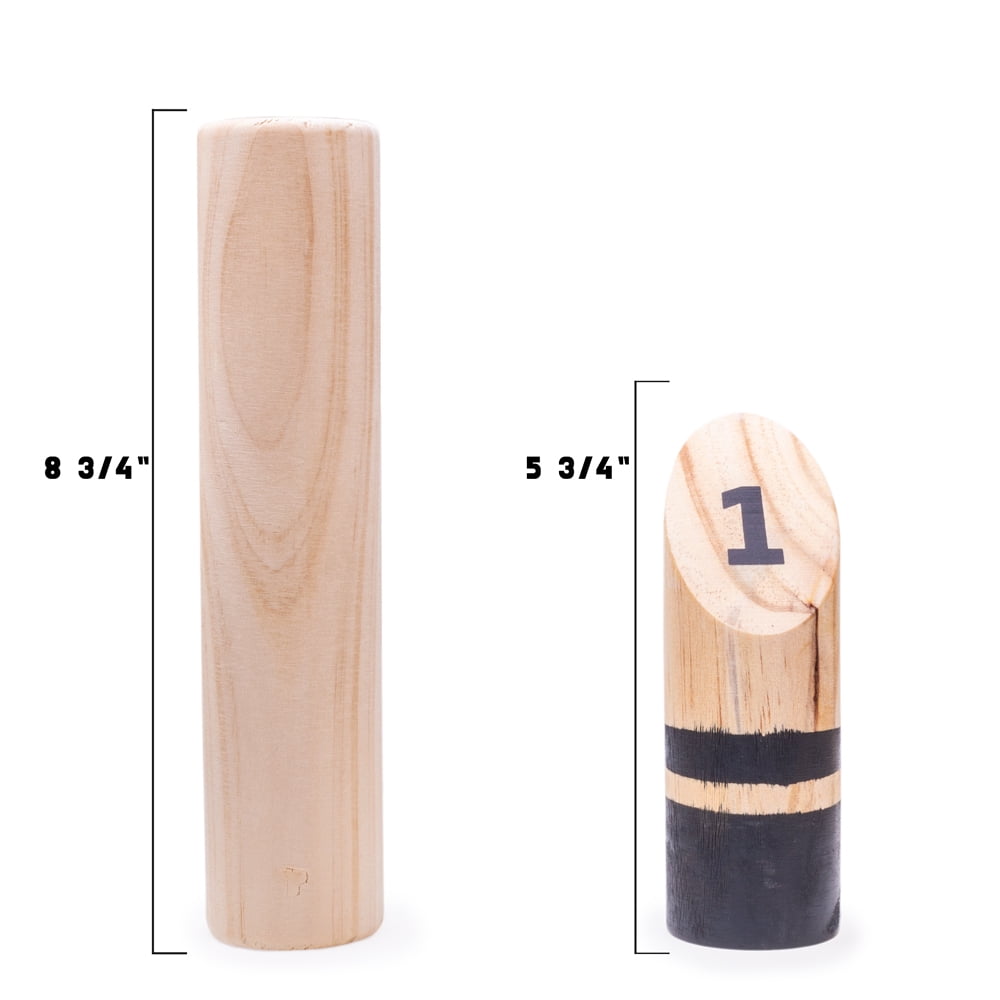 Brybelly Finska, Portable Outdoor Lawn Game, Unique, Traditional Family Game, Premium Wooden Tossing Game Set Perfect for Parties, BBQs, Cookouts, Yard Activities, Comes With Carrying Crate