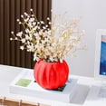 thumbnail image 5 of BinKFF Fall Flowers Decoration - Creative Pumpkin Shape Plastic Vase for Flower Dry Flower Hydroponic Planter Decorative Vase for Home Room Office Party Wedding-Orange, 5 of 8