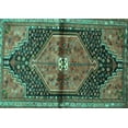 thumbnail image 1 of Ahgly Company Indoor Rectangle Persian Turquoise Blue Traditional Area Rugs, 6' x 9', 1 of 4