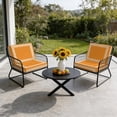 thumbnail image 5 of Outdoor Patio Cushion Covers 4 Pack Orange Vintage Patio Chair Cushion Covers with Ties and Zipper Abstract Art White Greek Key Waterproof Outdoor Seat Cushion Covers for Patio Furniture 22"x22", 5 of 6