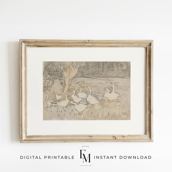 Goose Nursery Art Duck Nursery Print Baby Room Wall Art Farmhouse Nursery Decor Boho Chic Nursery Art Gender Neutral Decor Farmhouse Print Home Decor #2456, Unframed Poster Size 8x12