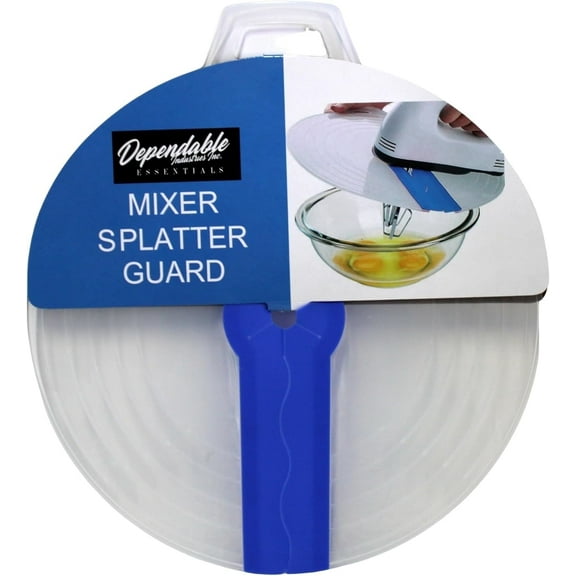 12" Mixing Bowl Splatter Guard – Anti-Splash Shield for Hand & Stand Mixers – Flexible Fit, Dishwasher Safe, Blue by Dependable Industries