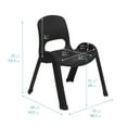 thumbnail image 2 of ECR4Kids Plastic Stackable SitRight Chair, 11in, Classroom Furniture, Black, 4-Pack, 2 of 9