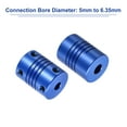 thumbnail image 4 of 5Pcs 5mm to 6.35mm Aluminum Alloy Shaft Coupling L25xD19 Flexible Coupler with Screws for Motors,Blue, 4 of 6