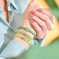 thumbnail image 3 of Emerald | Silver | Mermaid Glass Bead Bracelet, 3 of 6