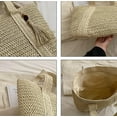 thumbnail image 3 of Kukuzhu Women Straw Shoulder Handbag Straw Tote Bag with Tassel Large Summer Beach Bag Woven Handmade Shoulder Bag Purse, 3 of 7