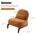thumbnail image 6 of PAPROOS Accent Chairs, Upholstered Armless Reading Chairs with Lumbar Pillows and Solid Wood Legs, Comfy Living Room Bedroom Lounge Chairs for Apartment, Caramel-Velvet-1PC, 6 of 11