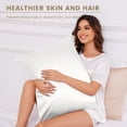 thumbnail image 3 of THXSILK Silk Pillowcase, 19 Momme Zippered Silk Pillowcase with Cotton Underside, 100% Pure Mulberry Silk Pillowcase, 1Pcs, Queen Size(20"x30"), White, 3 of 6
