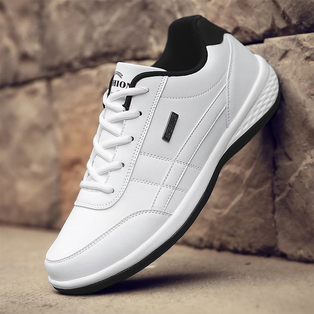 Dumajo Mens Shoes Fashion Running Sneaker Casual Leather Sport Shoes Breathable Comfortable Walking Shoes