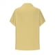 thumbnail image 5 of Camisa Estilo Boyfriend A Rayas Fruncidas para Mujer, Blusa Informal con Cuello Corto, Mangas y Botones, con Bolsillo, Amarilla, Talla 5XL, 5 of 7