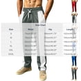 thumbnail image 3 of Maplenight Men's Athletic Track Pants with Side Striped Straight Leg Drawstring Elastic Waist Pant Relaxed Fit Open Bottom Sport Pant for Running Workout, 3 of 8
