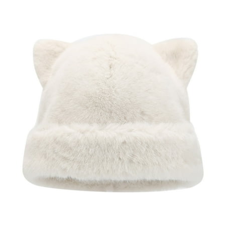 Oversized Kitten Hat with Ear Color Skiing Hat Furry Caps Cartoon Photo Props Outdoor Head Wrap for Unisex