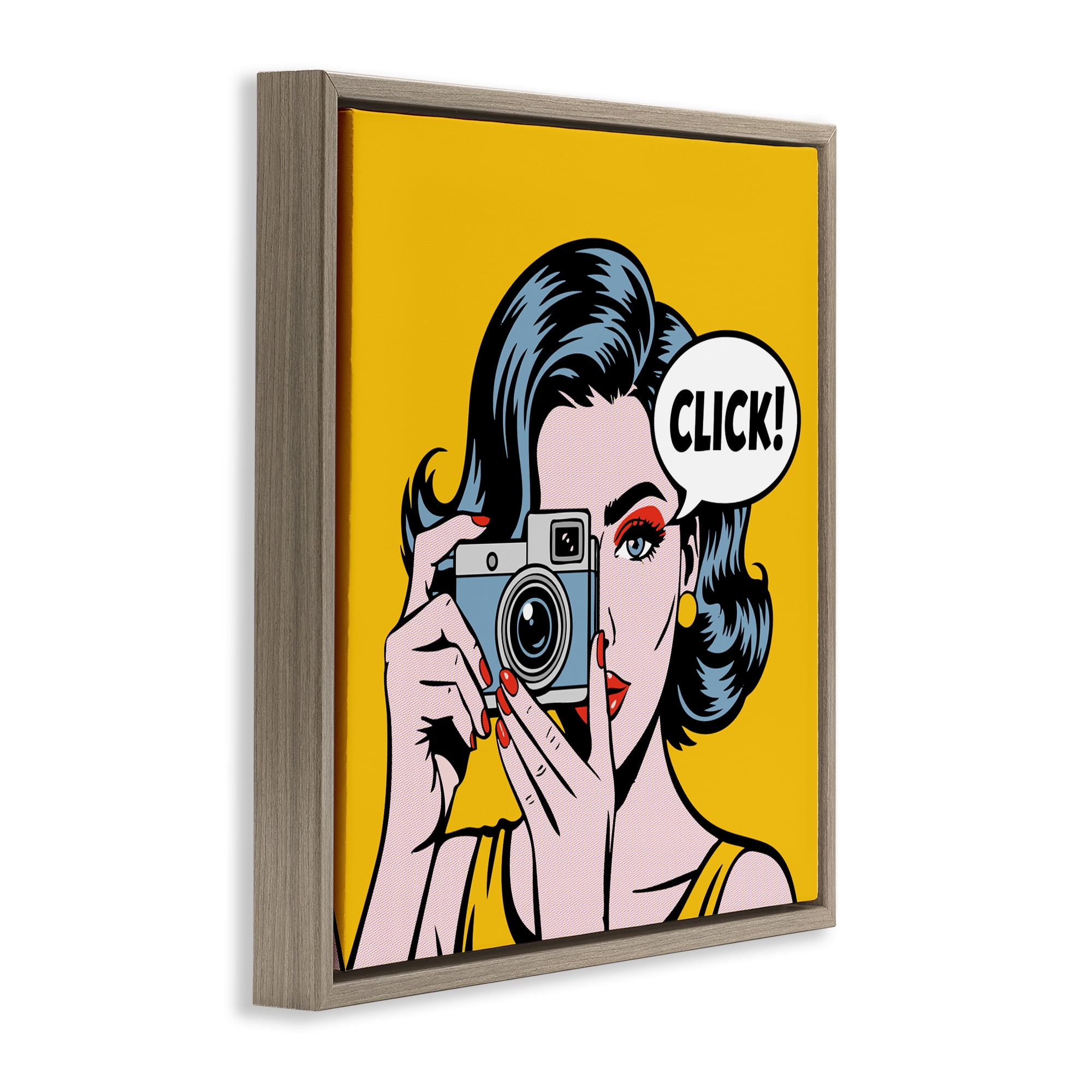 Stupell Industries Click Retro Photographer Brown Framed Floater Canvas Wall Art, design by Andreas Magnusson