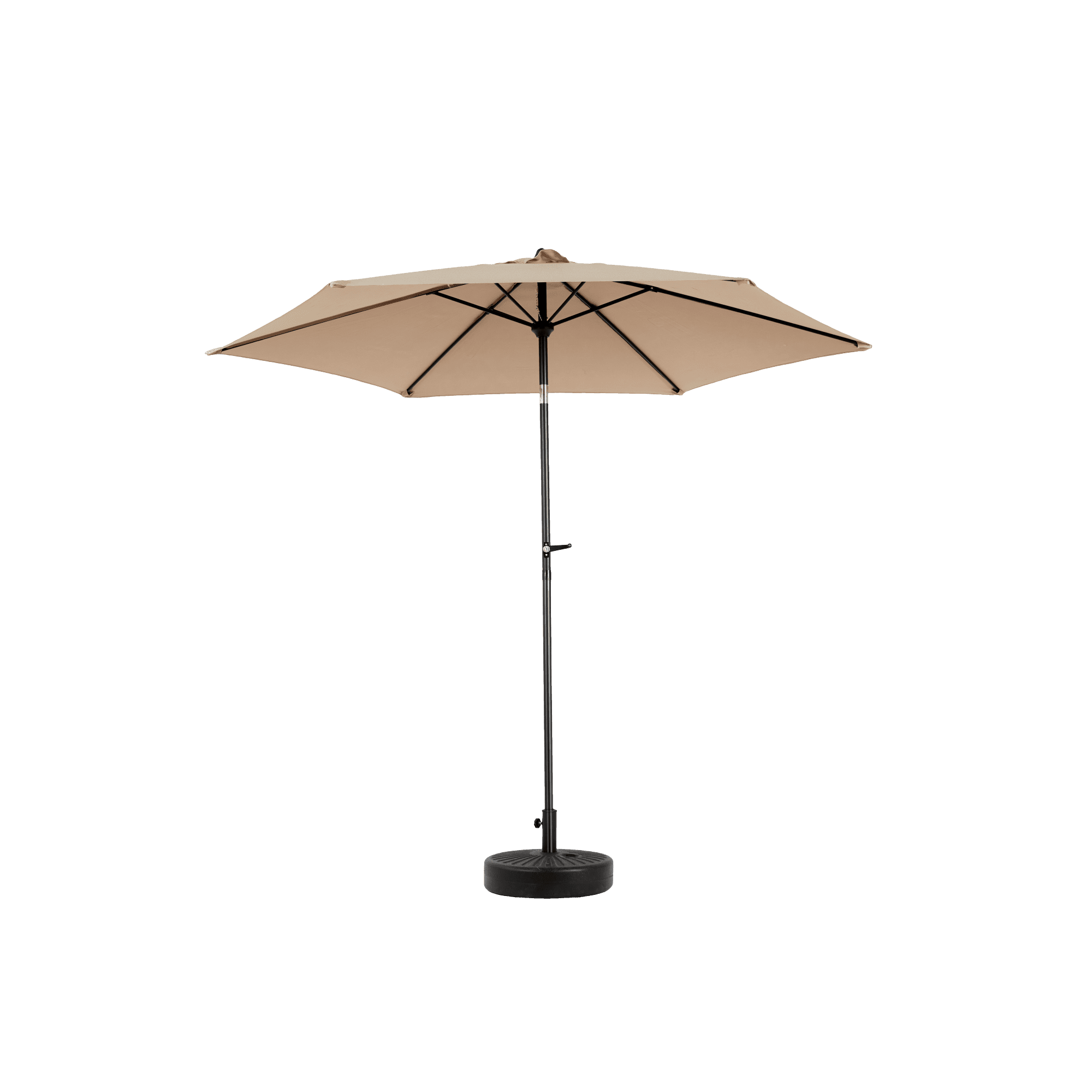 9FT Outdoor Patio Umbrella,Outdoor Table Umbrella with Push Button Tilt and Crank, Market Umbrella 6 Sturdy Ribs , Deck, Backyard, Pool (Base Not Included),Khaki
