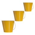 thumbnail image 1 of Iron Flower Bucket Garden Planting Bucket Yellow with Handle for Indoor Decoration 3Pcs, 1 of 5