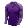 thumbnail image 3 of Lovzfmll Chandail Vintage à Boutons Raglan pour Hommes, Col Rond, Manches Longues, Contraste pour Style Violet, P, 3 of 5