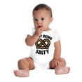 thumbnail image 6 of Busy Being Salty Pretzel Food Pun Romper Boys or Girls Infant Baby Brisco Brands NB, 6 of 7