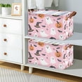 thumbnail image 2 of Yayeee Foldable Storage Basket for Shelves with Handles Set of 2 Waterproof Cloth Bins, Pink Halloween Ghosts, 2 of 7