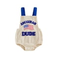 thumbnail image 3 of WAYUTE Independence Day Toddler Baby Boy Clothes 4th of July Romper Bodysuit with US National Flag Embroidery Summer Casual Outfit Sets, 3 of 7