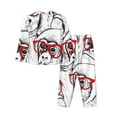 thumbnail image 2 of Rateoe Monkey Pattern Womens Pajamas Set Long Sleeve Sleepwear Button Down Nightwear Soft Cotton Pj Lounge Sets, 2 of 9
