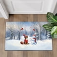 thumbnail image 4 of Hello Winter Abyssinian Football Snowman Welcome Snowy Morning Doormat Cat Lover Kitten Owner Gifts Indoor Outdoor Welcome Mat - 01012, 4 of 5