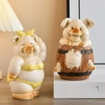 thumbnail image 5 of Piggy Bank Living Room Home Decorations Gift - Resin Handicraft Wooden Barrel Pig Bank Ornaments for Desktop TV Cabinet,Piggy Bank for Adults, 5 of 9