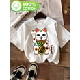 thumbnail image 1 of Cute Happy Calico White Lucky Cat Right Paw print t-shirt, short sleeve crew neck casual top for summer & spring, Women's clothing, 1 of 6