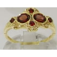 thumbnail image 3 of British Made 14k Yellow Gold Natural Garnet Womens Cluster Ring - Size 5.75, 3 of 6