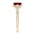 thumbnail image 3 of ANGARA Lab Grown 1 Ct Classic Emerald-Cut Ruby Side Stone Engagement Ring for Women in 14K Yellow Gold (Size-7x5mm) | July Birthstone, Anniversary, Jewelry Gift for Women | Lab-Grown Ruby Ring, 3 of 8