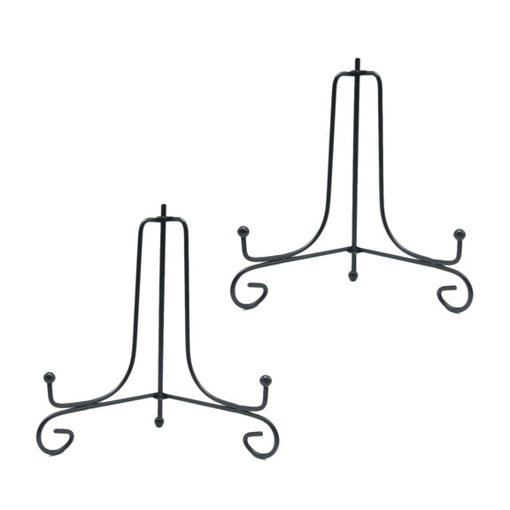 2 Pcs Plate Stand Table Top Easels for Painting Dish Racks Black