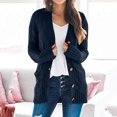 thumbnail image 1 of Pull Hiver Cardigan Manches Longues Boutonnage Ouvert sur le devant avec Poche, 1 of 5