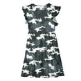 thumbnail image 4 of Nmnitkp Dresses for Girls Cute Summer Casual Floral Print Ruffle Short Sleeve Tiered Pleated Kids A-Line T-Shirt Dress Camouflage,5 Years, 4 of 8
