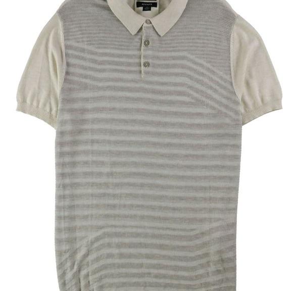 Alfani Mens Textured Polo Shirt, Beige, Large