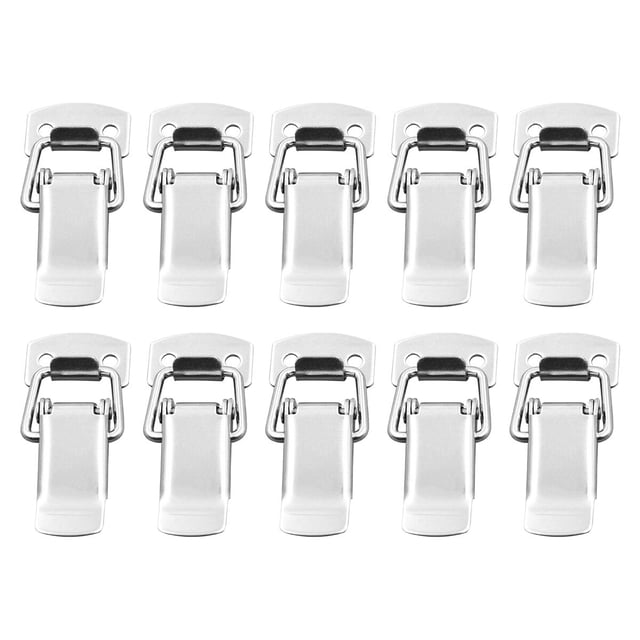 Miangastore Toggle Hasp 10Pcs 1.2x0.6x0.3In Silver Stainless Steel Home Use Office Use