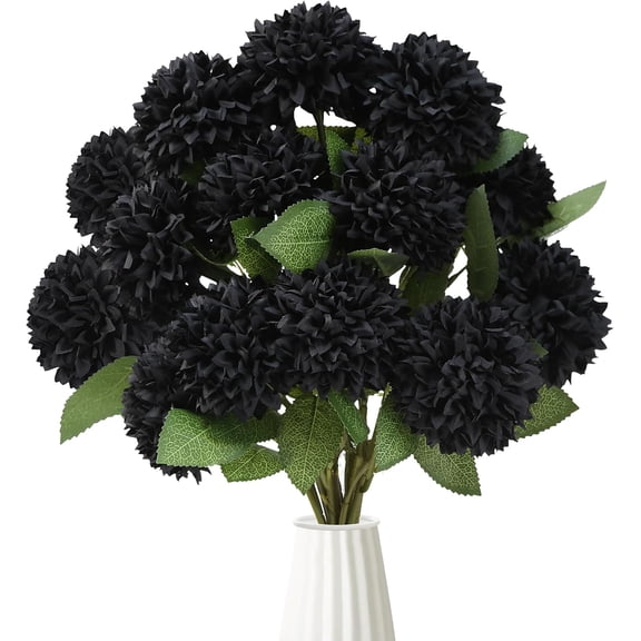 12Pcs Artificial Chrysanthemums Flowers Ball Silk Fall Chrysanthemums Fake Mums for Indoor Outdoors Garden Home Wedding Bouquet Thanksgiving Autumn Decor