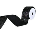 thumbnail image 3 of Disco Glitter Metallic Edge Wired Ribbon, 2-1/2-Inch, 10-Yard - Black, 3 of 3