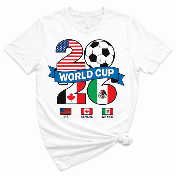 2026 Soccer Fan T-Shirt USA Canada Mexico Graphic Tee Football Fan Shirt Unisex Cotton T-Shirt