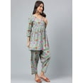 thumbnail image 6 of Janasya Women's Sage Green Cotton Floral Printed Pant Set, 6 of 9