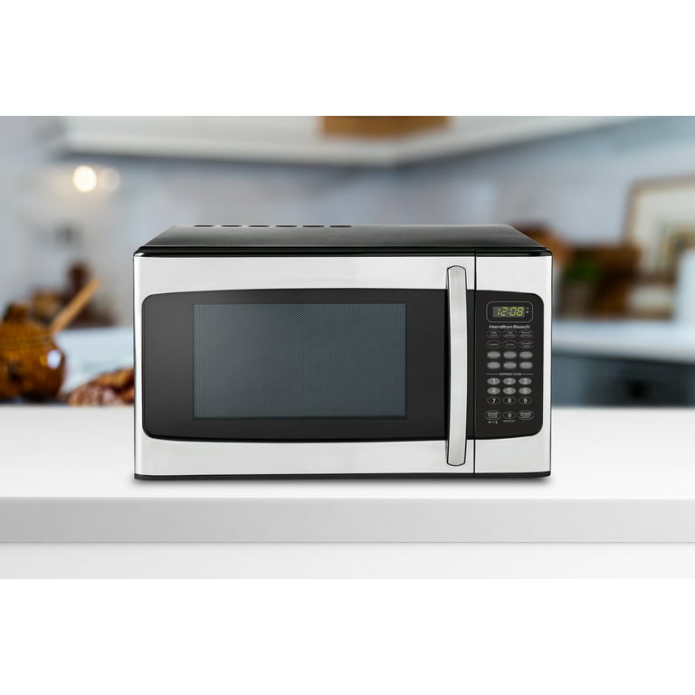 Hamilton Beach 1.1 cu. ft. Countertop Microwave Oven, 1000 Watts, White  Stainless Steel 