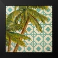 thumbnail image 2 of Pinto, Patricia 12x12 Black Modern Framed Museum Art Print Titled - Beach Palm Turquoise Pattern I, 2 of 5