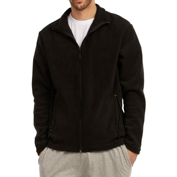 Men's Full-Zip Polar Fleece Jacket, Black XL, 1 Count, 1 Pack