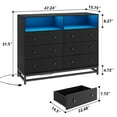 thumbnail image 3 of 6 Drawer Double Dresser TV Stand, Bedroom Dresser with Power Outlet & LED Light, Wood Dresser for Nursery, Living Room, Hallway, 47.2''W×15.8''D×36.2''H, 3 of 7
