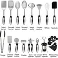 thumbnail image 3 of Home Hero Stainless Steel Kitchen 41 Utensils Set - Black Handle Nonstick Stainless Steel Cooking Utensils Set - Heat Resistant Kitchen Essentials & Metal Kitchen Gadgets (Silver & Black), 3 of 7