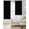 thumbnail image 2 of Black Blackout Curtains 39 Inches Long for Bedroom, Solid Color Farmhouse Black Thermal Insulated Room Darkening Black Out Window Curtain Panels Grommet Drapes for Living Room, 2 of 8