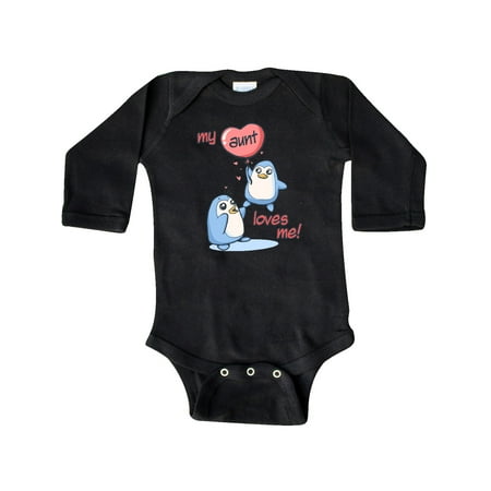

Inktastic My Aunt Loves Me Gift Baby Boy or Baby Girl Long Sleeve Bodysuit