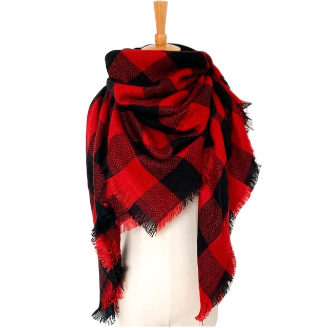 Dvkptbk Foulards pour Femmes Mode Hiver Femmes Foulard Colorée Décontractée Foulard Carrée à Franges Châle Vêtements en Liquidation