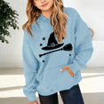thumbnail image 2 of XXWXYD Girls Hoodie Cute Halloween Graphic Print, Long Sleeve Fleece Cotton Pullover, Oversized Cotton Fleece Crewneck - Cute Halloween Outfit for Toddler Girls Kids Youth, 2 of 4