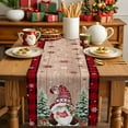 thumbnail image 4 of Table Runner 36 Inch Long - Gnome Winter Christmas Tree SnowDecorative Table Scarf,Red Black Plaid Retro LinenDining Table Runners for Wedding Party Kitchen Dining Tables, 4 of 9