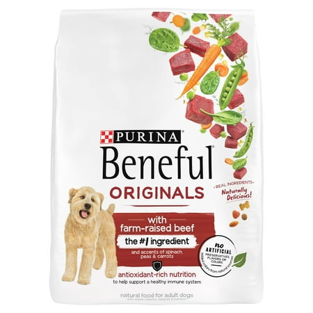 Purina Beneful Dry Dog Food for Adult Dogs Originals, Farm Raised Real Beef, 14 lb Bag